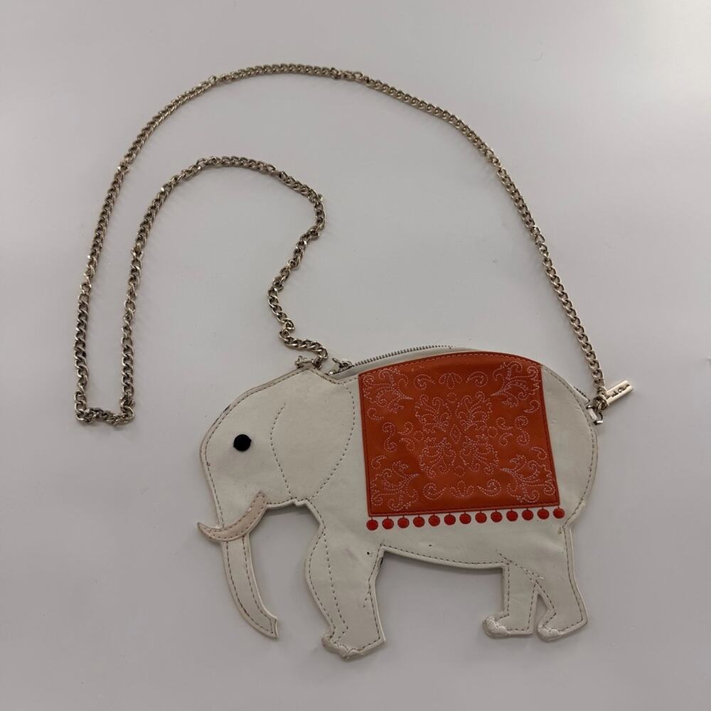 Alice + Olivia White Orange Elephant Crossbody Purse Women’s Bag Small